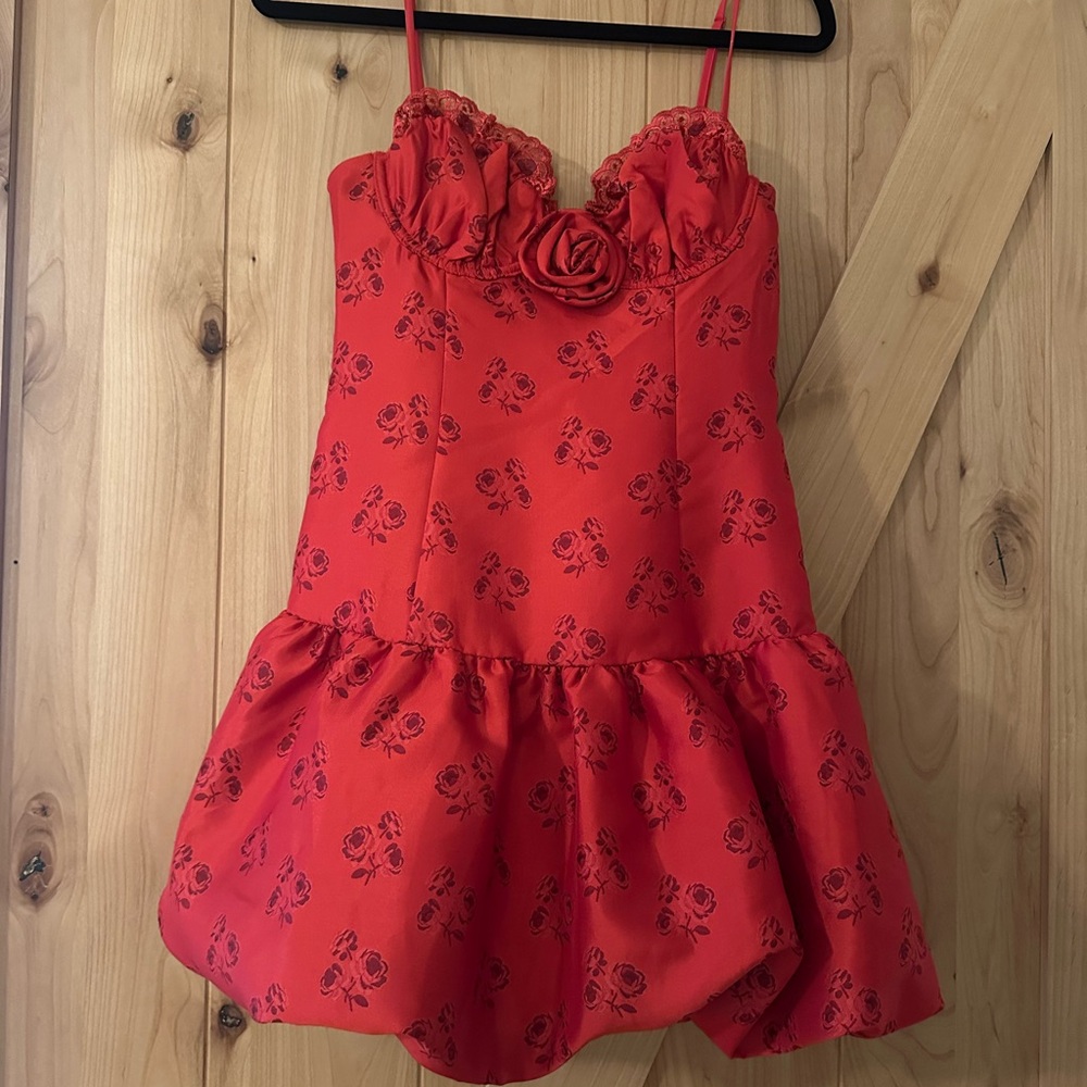 For Love & Lemons Red Floral Dress